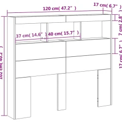 Vidaxl Armoire tête de lit avec LED noir 120x17x102 cm Hot