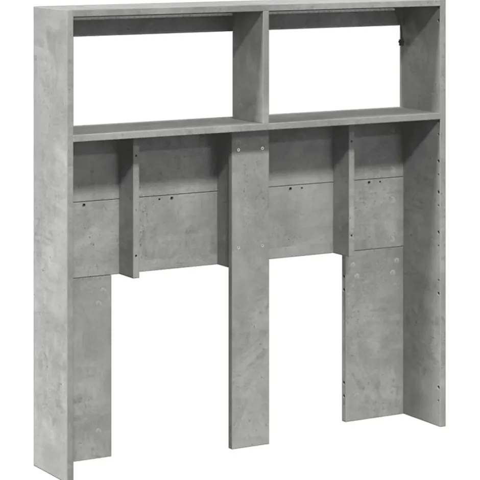 Vidaxl Armoire tête de lit avec LED gris béton 100x17x102 cm