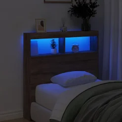 Vidaxl Armoire tête de lit avec LED chêne marron 100x17x102 cm New