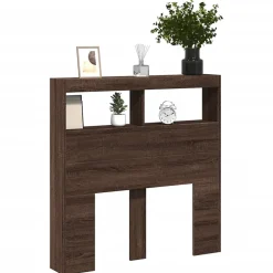 Vidaxl Armoire tête de lit avec LED chêne marron 100x17x102 cm New