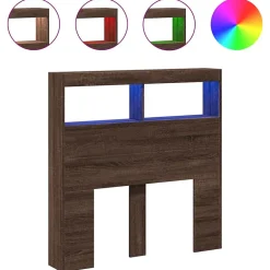 Vidaxl Armoire tête de lit avec LED chêne marron 100x17x102 cm New