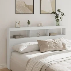 Vidaxl Armoire tête de lit avec LED blanc 180x17x102 cm