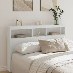 Vidaxl Armoire tête de lit avec LED blanc 160x17x102 cm