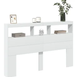 Vidaxl Armoire tête de lit avec LED blanc 160x17x102 cm