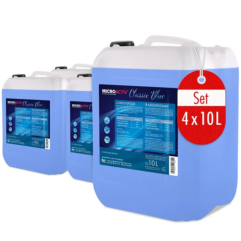 Höfer Chemie Assouplissant Végétalien Classic Blue 4 x 10 L, Linge Doux Et Parfum Longue Durée Best