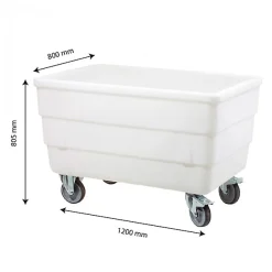 Gilac Bac double-paroi 310 L - roues chape inox - blanc
