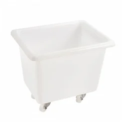 Gilac Bac grand volume 500 L - 2 roues fixes, 2 pivotantes avec freins - blanc