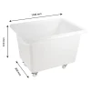 Gilac Bac grand volume 310 L - 2 roues fixes, 2 pivotantes avec freins - blanc Clearance