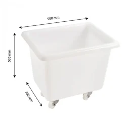 Gilac Bac grand volume 220 L - 4 roues pivotantes dont 2 avec freins - blanc
