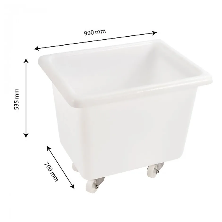Gilac Bac grand volume 220 L - 4 roues pivotantes dont 2 avec freins - blanc