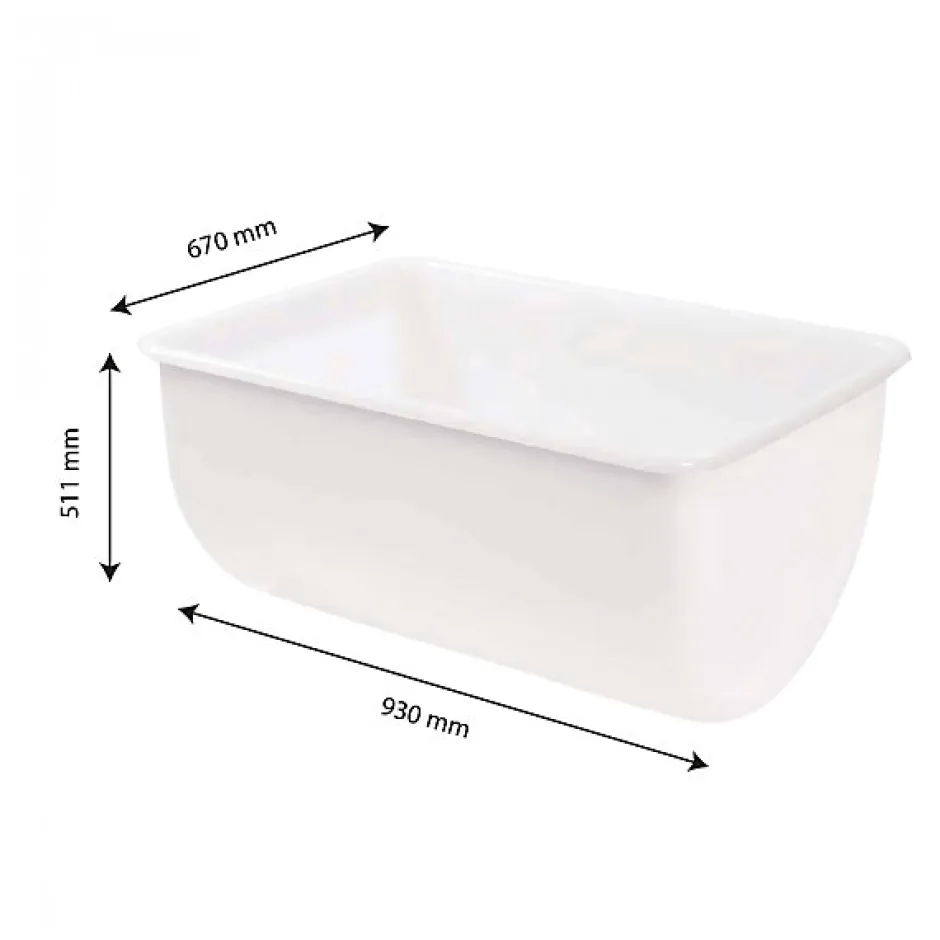 Gilac Bac grand volume semi-cylindrique 220 L - Blanc