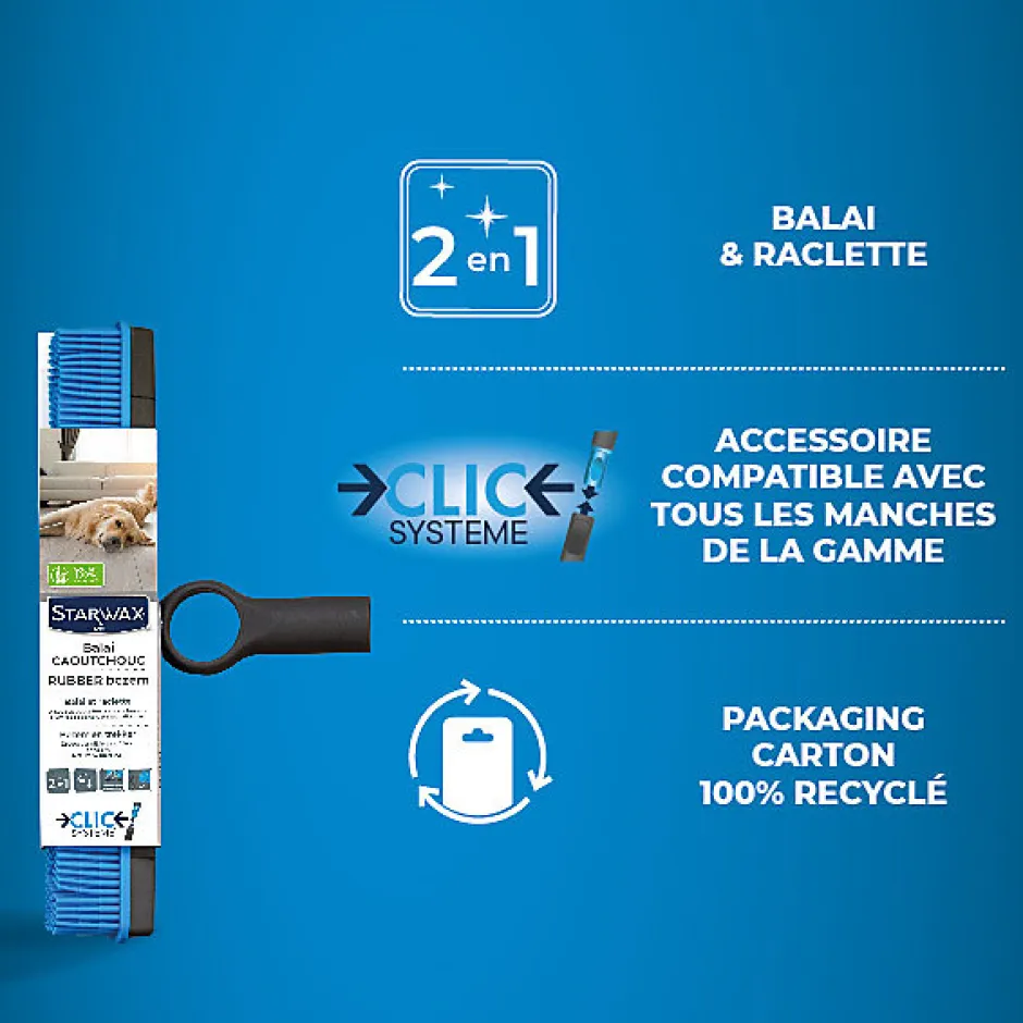 Starwax Balai en caoutchouc Clic Système Clearance