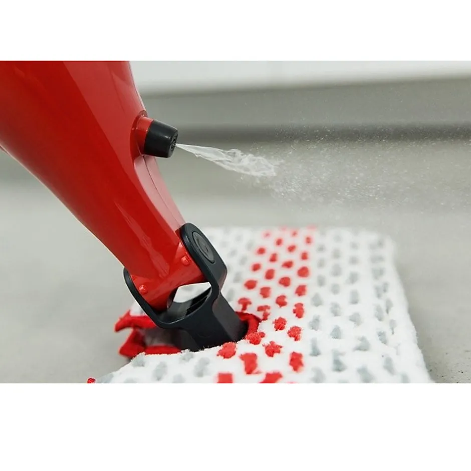 Juanio Balai pulvérisateur avec réservoir, nettoyeur vapeur, séparateur de poussière en microfibre coloris rouge.