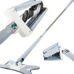 Importdistrib Balai serpillière plat pour le nettoyage des sols avec essoreuse rotative