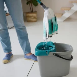 GoodHome Balai serpillère à franges microfibre et plastique blanc et bleu l.8 cm Hot