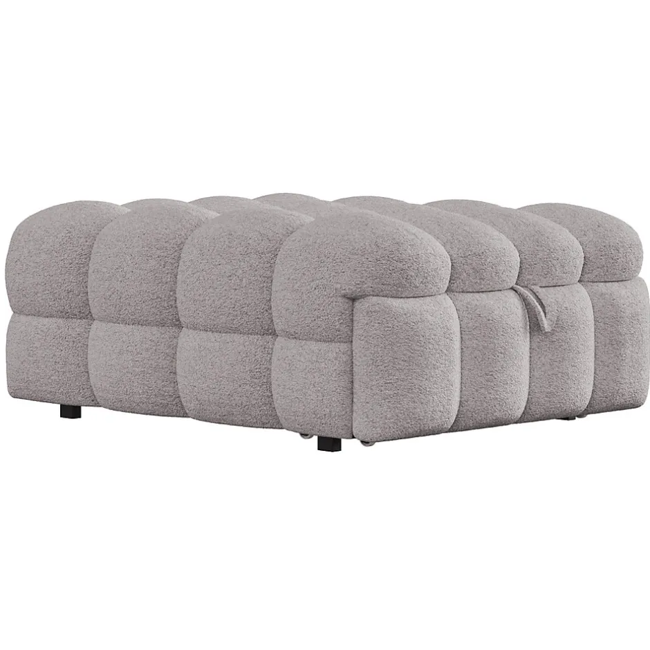 Okwish Banquette Convertible - Lit Pliant 2-en-1 avec Lit D'Appoint, Tissu Pelucheux Teddy, Gris, 183x76x42 cm