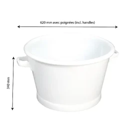 Gilac Baquet rond fond renforcé 50 L - blanc Clearance