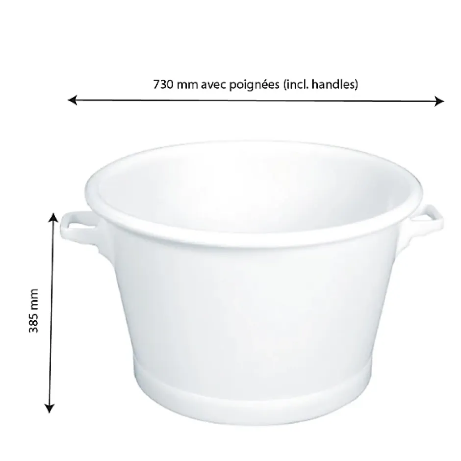 Gilac Baquet rond fond renforcé 75 L - blanc Online