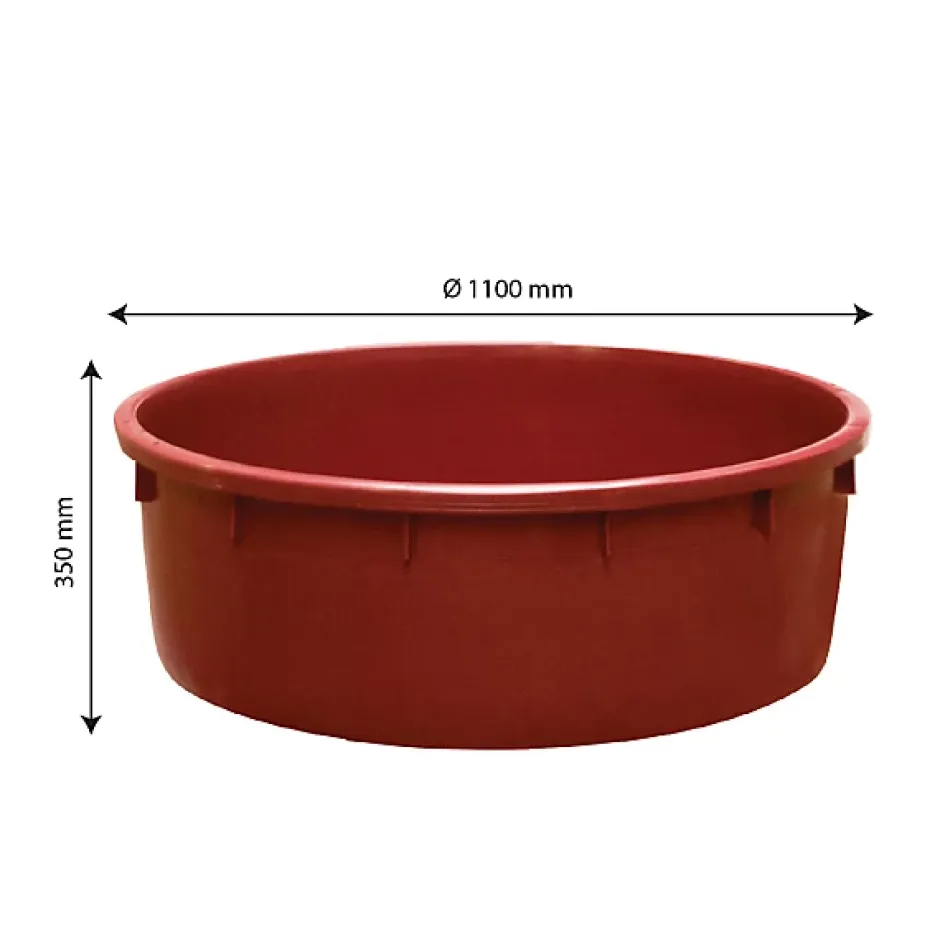 Gilac Baquet rond renforcé - 275 L - bordeaux Hot