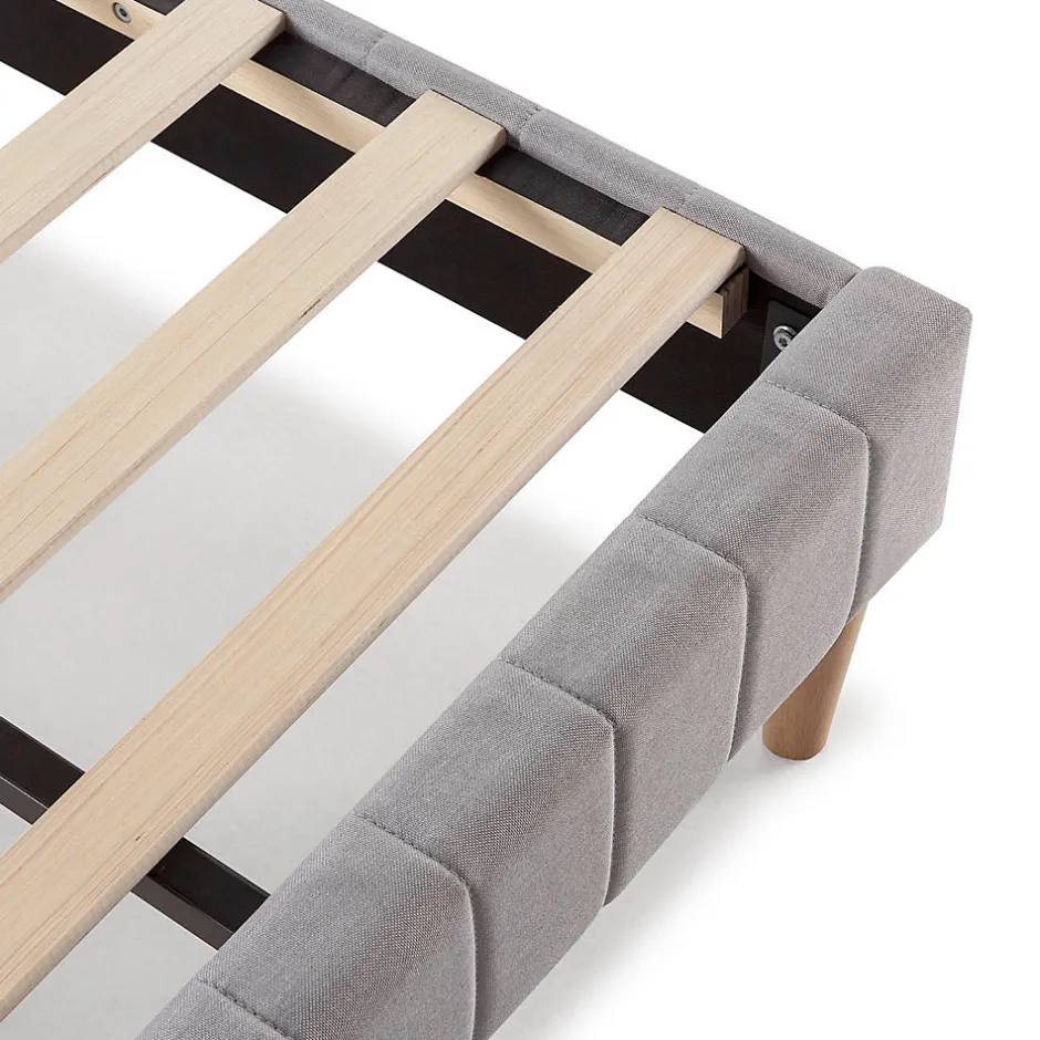 Vs Venta-Stock Base rembourrée Eris 160x200 cm Gris clair Best