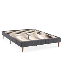Vs Venta-Stock Base rembourrée Eris 140x190 cm Gris foncé