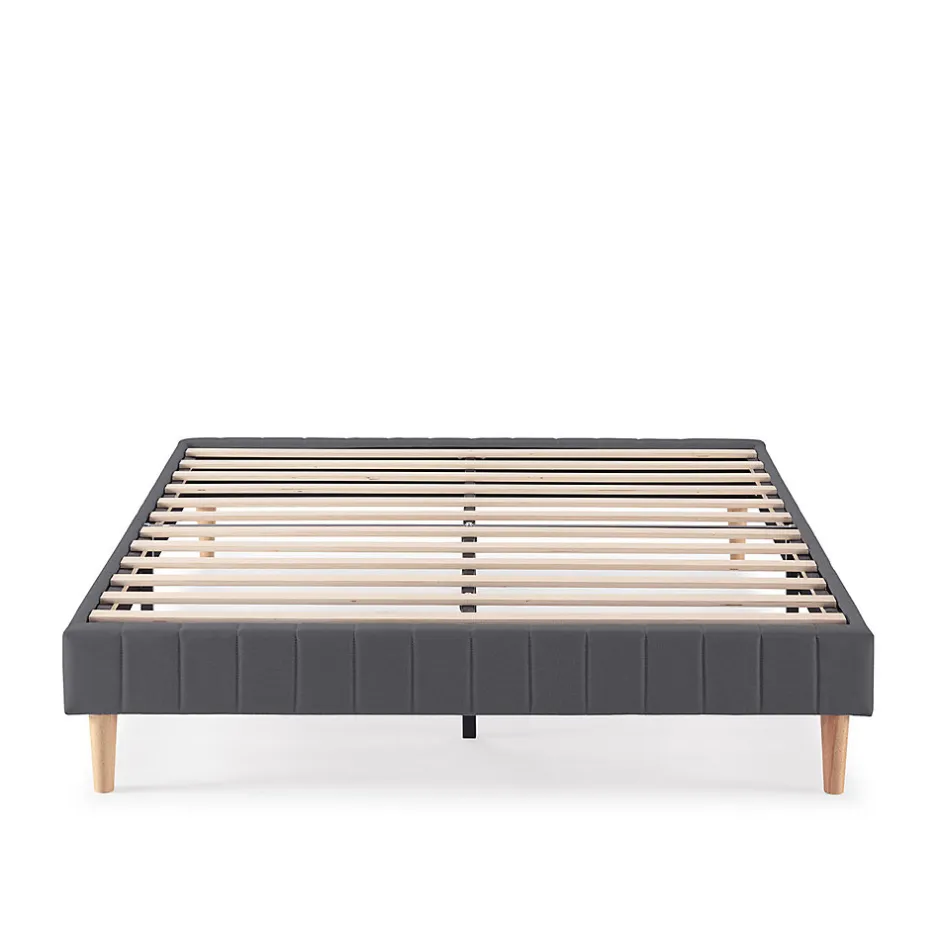 Vs Venta-Stock Base rembourrée Eris 140x190 cm Gris foncé