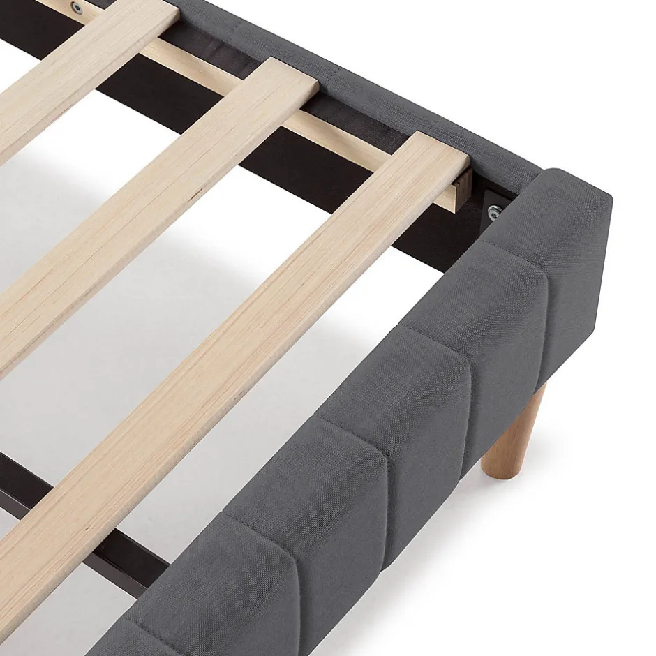 Vs Venta-Stock Base rembourrée Eris 140x190 cm Gris foncé