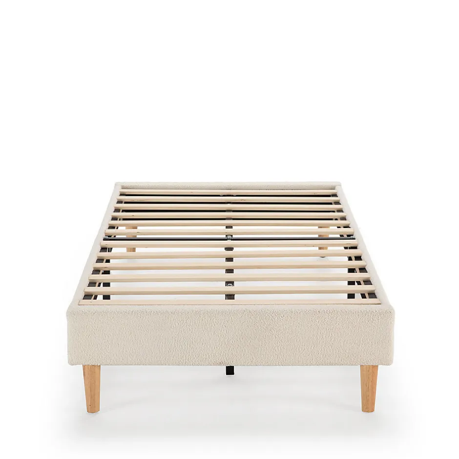 Vs Venta-Stock Base rembourrée Niebla 90x190 cm Imitation tissu mouton beige