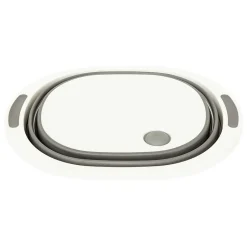 5Five Bassine Retractable 8L avec bouchon de vidange gris et blanc - Blanc-