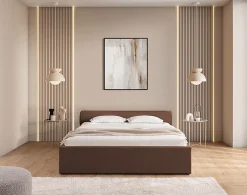 Lisa Design Billy - lit coffre - 140x190 cm - en tissu texturé - sommier inclus - Hot