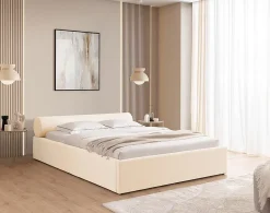 Lisa Design Billy - lit coffre - 140x190 cm - en tissu texturé - sommier inclus - Hot
