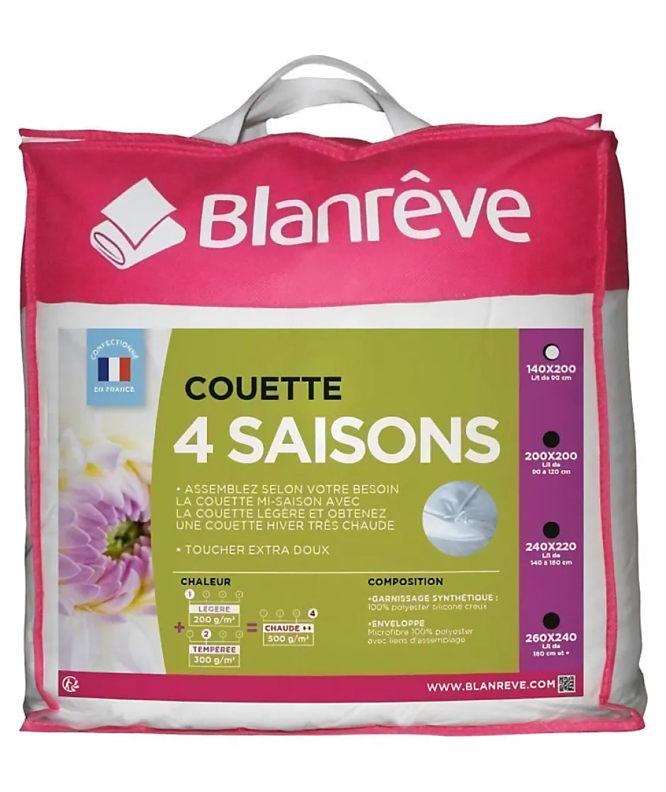 Blanreve Couette 4 saisons - 140 x 200 cm - Blanc