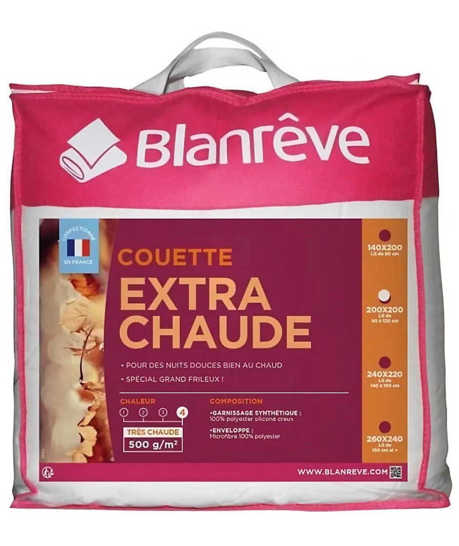 Blanreve Couette extra chaude en microfibre - 200 x 200 cm - Blanc