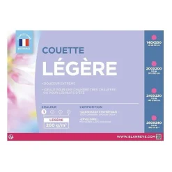 Blanreve Couette légere en microfibre - 200 x 200 cm - Blanc