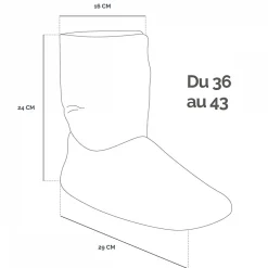 Vivezen Boots, bottes, chaussons chauffants micro ondes déhoussables - Du 36 au 43 - Gris clair -