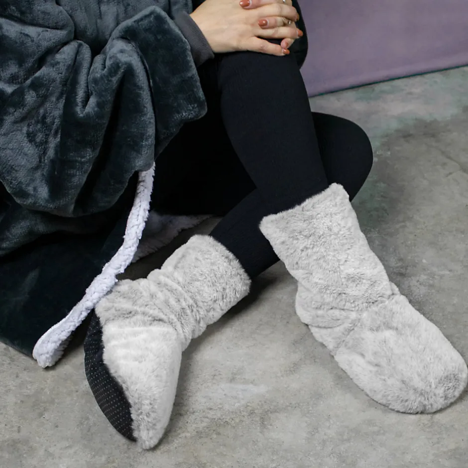 Vivezen Boots, bottes, chaussons chauffants micro ondes déhoussables - Du 36 au 43 - Gris clair -