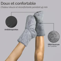 Vivezen Boots, bottes, chaussons chauffants micro ondes déhoussables - Du 36 au 43 - Gris clair - New