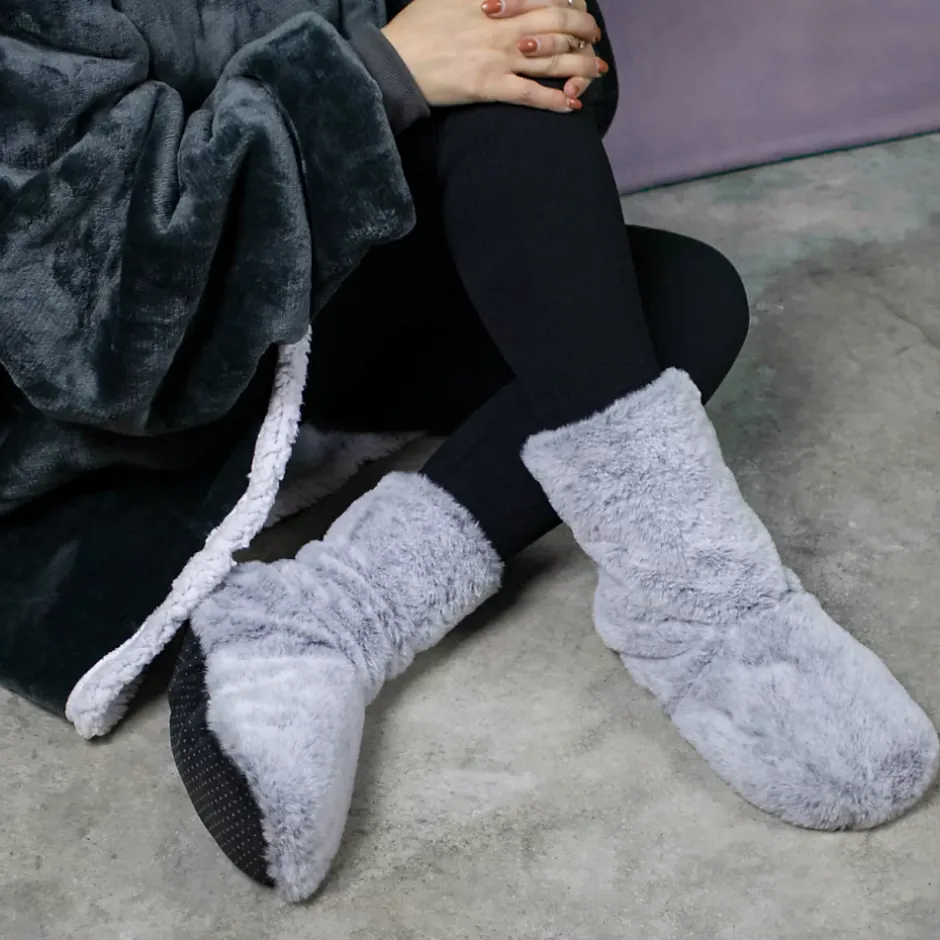 Vivezen Boots, bottes, chaussons chauffants micro ondes déhoussables - Du 36 au 43 - Gris clair - New