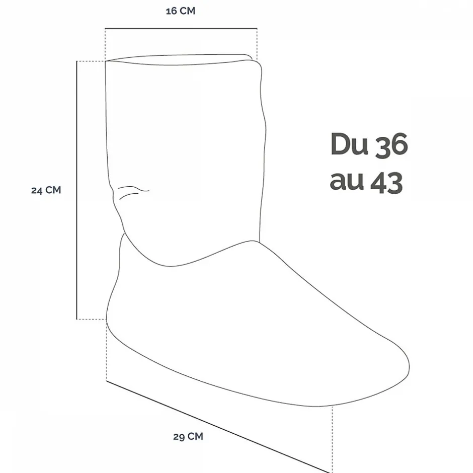 Vivezen Boots, bottes, chaussons chauffants micro ondes déhoussables - Du 36 au 43 - Gris clair -