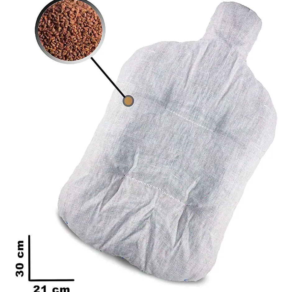 Fishtec Bouillotte naturelle graines de lin Polaire rouge Chaud ou Froid Soulage Lavable 30 C Discount