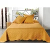 Linder Boutis contemporain moutarde - 230x250cm - Moutarde Outlet