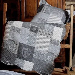 Lovely Casa Boutis 240x260 avec 2 taies et sac Arkansas gris Discount