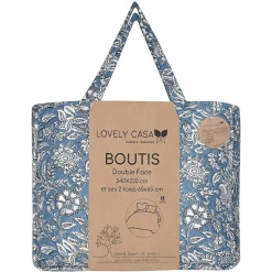 Lovely Casa Boutis 260x240 avec 2 taies et sac Julianne bleu Outlet