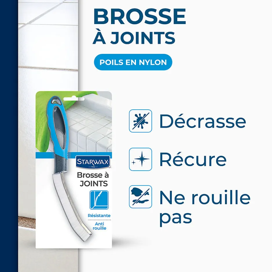 Starwax Brosse à joints de carrelage mural ou de sol