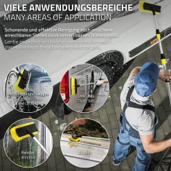 ECD Germany Brosse de Lavage Auto avec Manche Télescopique, Réglable de 130 à 300 cm