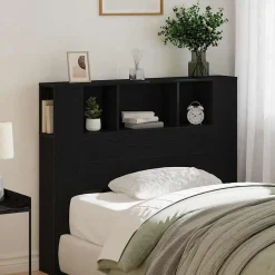 Vidaxl Cabinet de Tête de Lit Chêne noir 120 x 18.5 x 102.5 cm Clearance