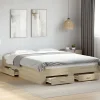 Vidaxl Cadre de lit avec tiroirs sans matelas chêne sonoma 160x200 cm