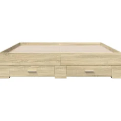 Vidaxl Cadre de lit avec tiroirs sans matelas chêne sonoma 160x200 cm