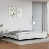 Vidaxl Cadre de lit avec tête de lit sans matelas blanc 200x200 cm