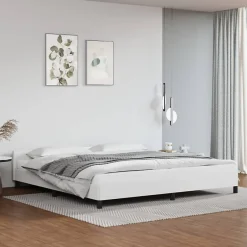 Vidaxl Cadre de lit avec tête de lit sans matelas blanc 200x200 cm